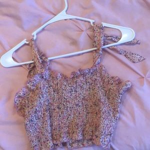flower ruffly crop top